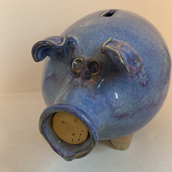 Stoneware Pottery Pig Piggy Bank Handcrafted - Picture 6 of 13